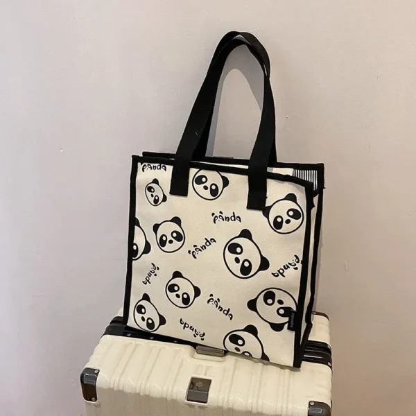 WPBGST000020 Cute Giant Panda Print Simple Large Capacity Tote Shoulder Bag