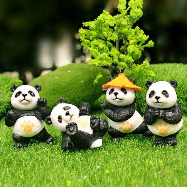 WPDTOM000034-01 Cute Kung Fu Panda Figurine Model Toy Ornament 4-Piece Set