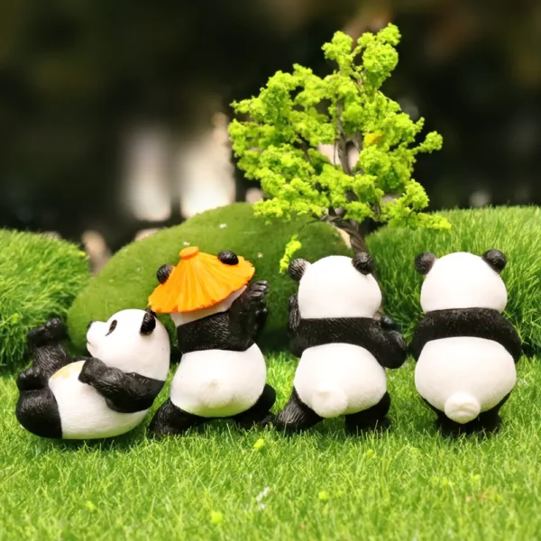 WPDTOM000034-02 Cute Kung Fu Panda Figurine Model Toy Ornament 4-Piece Set
