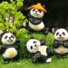 WPDTOM000034-04 Cute Kung Fu Panda Figurine Model Toy Ornament 4-Piece Set