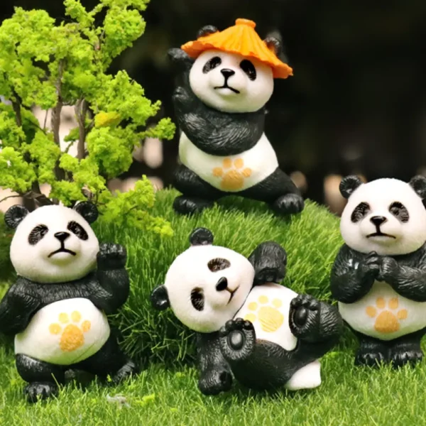 WPDTOM000034-04 Cute Kung Fu Panda Figurine Model Toy Ornament 4-Piece Set
