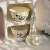WPHHTW000204-01 Cute Little Panda Pattern Ceramic Bowl 4 Pieces Set