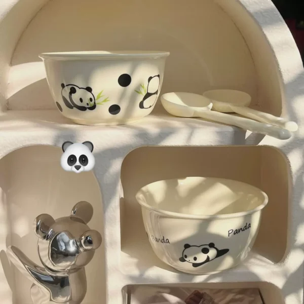 WPHHTW000204-02 Cute Little Panda Pattern Ceramic Bowl 4 Pieces Set