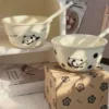 WPHHTW000204-03 Cute Little Panda Pattern Ceramic Bowl 4 Pieces Set