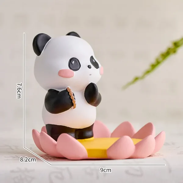 WPDTOM000054 Cute Lotus Leaf Panda Ornament Desk Decor Phone Stand