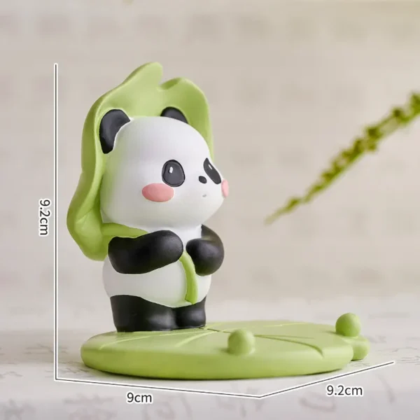 WPDTOM000056 Cute Lotus Leaf Panda Ornament Desk Decor Phone Stand