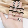 WPDCHA000218-0221-01 Cute Metal Panda Elastic Hair Tie Hair Accessory for Women