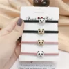 WPDCHA000218-0221-02 Cute Metal Panda Elastic Hair Tie Hair Accessory for Women