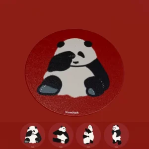 WPLSCS000292-02 Cute Panda Absorbent Ceramic Coaster with Cork Base