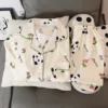 WPCTPM000257-0260-01 Cute Panda and Floral Pajamas Long Sleeve Loungewear Set