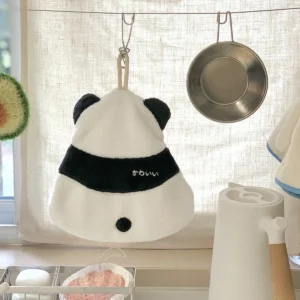 WPCTTW000163-01 Cute Panda Back View Hanging Hand Towel