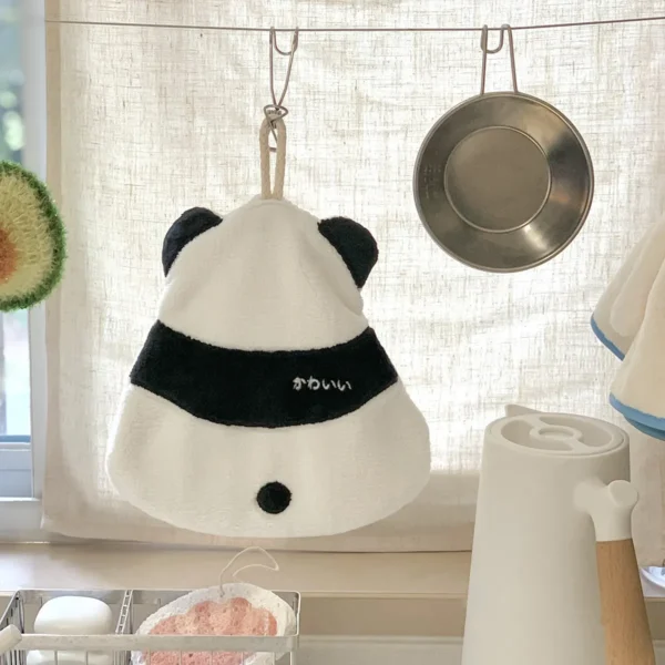 WPCTTW000163-01 Cute Panda Back View Hanging Hand Towel