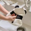WPCTTW000163-02 Cute Panda Back View Hanging Hand Towel
