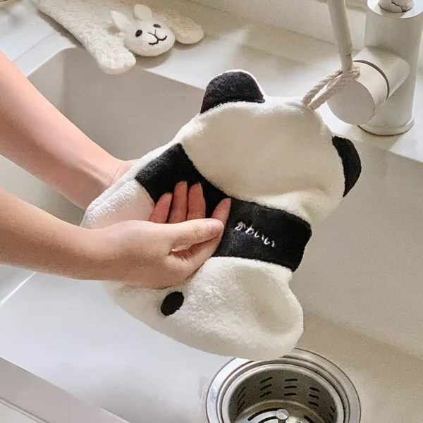 WPCTTW000163-02 Cute Panda Back View Hanging Hand Towel