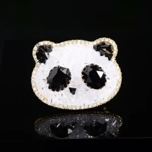 WPDCBR000186-01 Cute Panda Brooch Crystal Versatile Pin Accessory