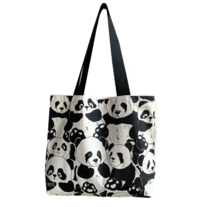 Cute Panda Canvas Shoulder Bag Tote Bag