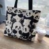 WPBGST000021-03 Cute Panda Canvas Shoulder Bag Tote Bag