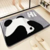 WPHHCR000145 Cute Panda Cartoon Home Faux Cashmere Non-Slip Rug Mat