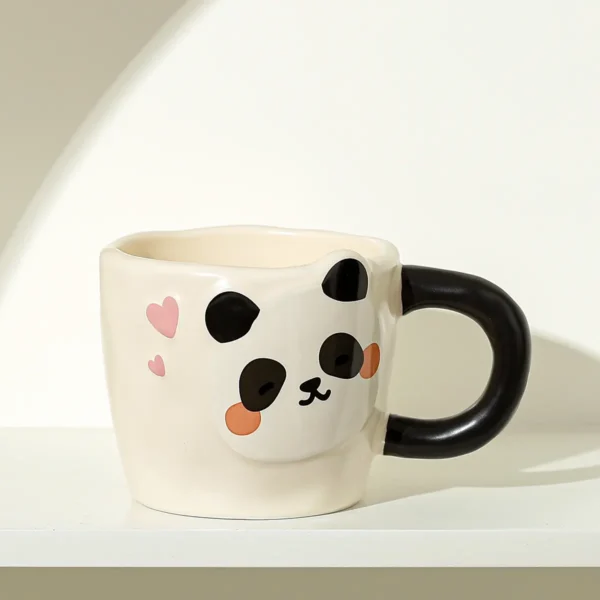 WPLSCPMU0180 Cute Panda Ceramic Mug with Spoon High-Quality Coffee Cup
