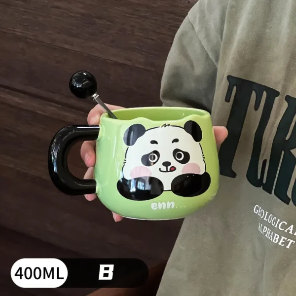 Cute Panda Ceramic Mug with Spoon High-Quality Gift