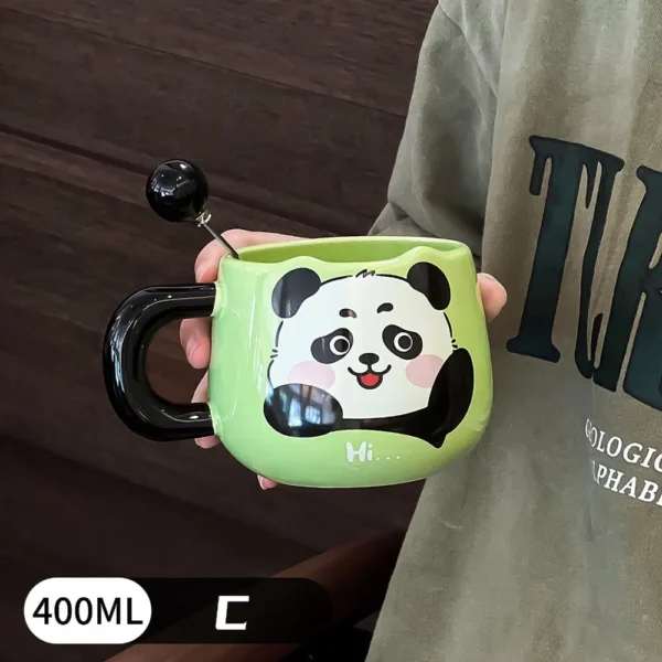 Cute Panda Ceramic Mug with Spoon High-Quality Gift