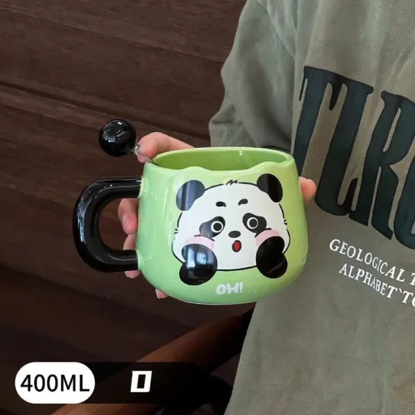 Cute Panda Ceramic Mug with Spoon High-Quality Gift