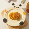 WPHHTW000200-01 Cute Panda Design Tableware Plate Home Use Breakfast Plate