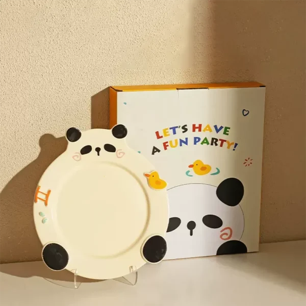WPHHTW000200-02 Cute Panda Design Tableware Plate Home Use Breakfast Plate