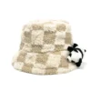 WPCTHABH0088 Cute Panda Doll Thickened Plush Winter Bucket Hat