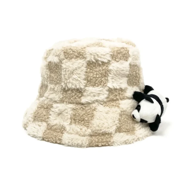 WPCTHABH0088 Cute Panda Doll Thickened Plush Winter Bucket Hat