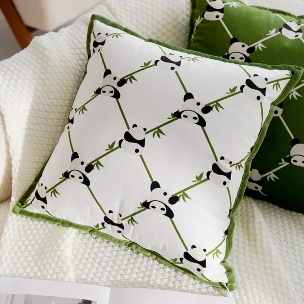 WPHHCS000041 Cute Panda Embroidery Throw Pillow Living Room Sofa Cushion