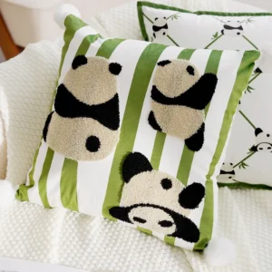 WPHHCS000044 Cute Panda Embroidery Throw Pillow Living Room Sofa Cushion