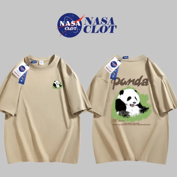 WPCTTS000645 Cute Panda Hua Hua Print Cotton T-Shirt