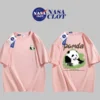WPCTTS000639 Cute Panda Hua Hua Print Cotton T-Shirt Pink