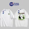 WPCTTS000633 Cute Panda Hua Hua Print Cotton T-Shirt White