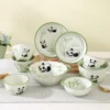 WPHHTW000183-0193-03 Cute Panda Hua Hua Series Ceramic Tableware Set for Home Use