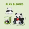 WPDTBB000167 Cute Panda Huahua Menglan Series Mini Building Block Toy