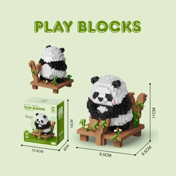 WPDTBB000168 Cute Panda Huahua Menglan Series Mini Building Block Toy