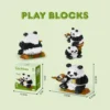WPDTBB000171 Cute Panda Huahua Menglan Series Mini Building Block Toy
