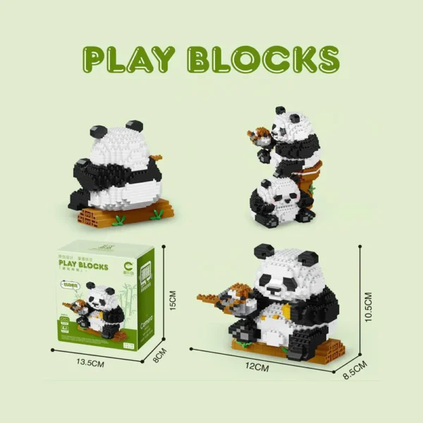 WPDTBB000171 Cute Panda Huahua Menglan Series Mini Building Block Toy