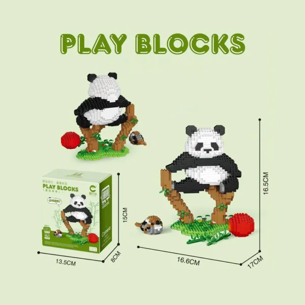 WPDTBB000174 Cute Panda Huahua Menglan Series Mini Building Block Toy