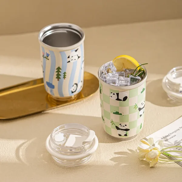 WPLSCPTM0150-0153-02 Cute Panda Insulated Insulated Water Cup Thermos