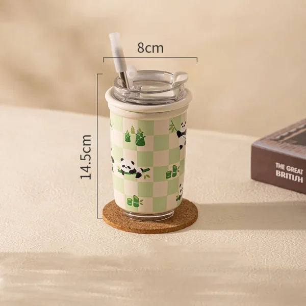 WPLSCPTM0152 Cute Panda Insulated Insulated Water Cup Thermos with Straw