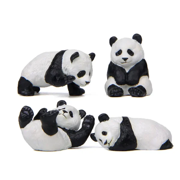 Cute Panda Life Figurine Set Multiple Poses Mini Ornament