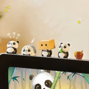 WPDTOM000032-01 Cute Panda Mini Desk Decor Ornament Car Interior Decoration Set