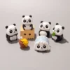 WPDTOM000032-03 Cute Panda Mini Desk Decor Ornament Car Interior Decoration Set