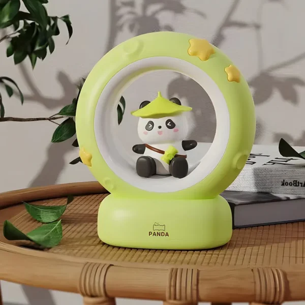 Cute Panda on Moon Bedside Night Light Desk Lamp Kids