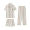 WPCTPM000234-0237-01 Cute Panda Pajamas with Padded Top for Women 3-Piece Set