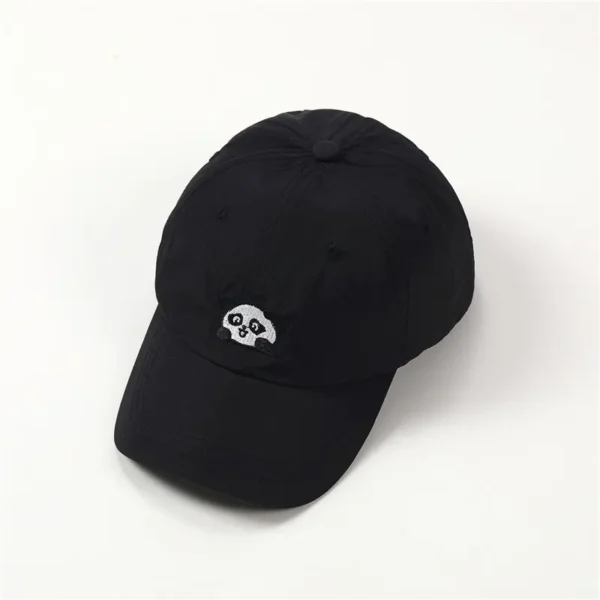 WPCTHASC0059 Cute Panda Pattern Baseball Cap Cartoon Kids Sun Protection Hat Black