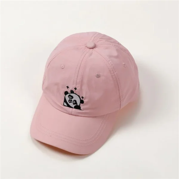 WPCTHASC0055 Cute Panda Pattern Baseball Cap Cartoon Kids Sun Protection Hat Light Pink